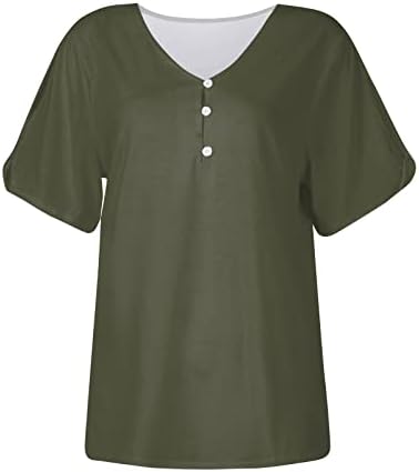 Tops casuais para mulheres sexy Botão em V Hollow Short Slave camisetas de verão impressão elegante blusas de pulôver fofas