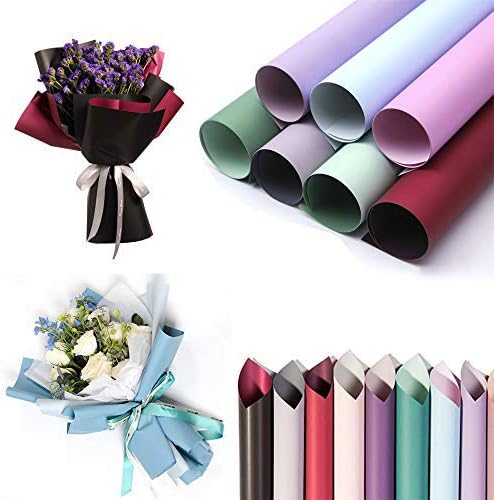 CHDHALTD 20PCS Bouquet Wrap Paper Flower Papter 35x50cm Papel de embalagem impermeável