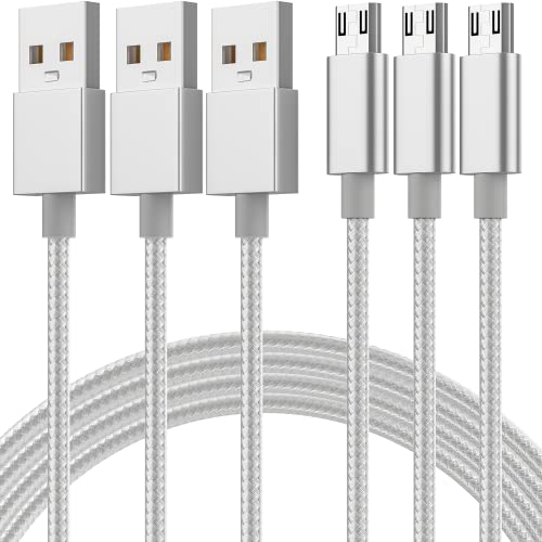 D&K Exclusivos Cabo micro USB 3 pés Android Cable Nylon Nylon trançado Cabo de sincronização de carregamento rápido compatível