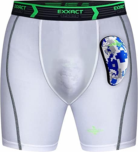 A Exxact Sports Sports Youth Compression Shorts com Copa Athletic Soft - Shorts de compressão para meninos para beisebol,