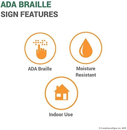 Compliancesigns.com Sinal de chuveiro, Braille compatível com ADA e cartas elevadas, 9x6 pol.