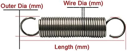 Extensão de manutenção doméstica mola 1pcs Extensão mola 65mn Material de aço Extensão Diâmetro do fio da mola 4.