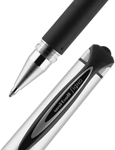Uni-ball signo 207, Caneta de gel de gel de impacto 1,0 mm Bold canetas, canetas a granel 12 pacote, canetas de tinta preta