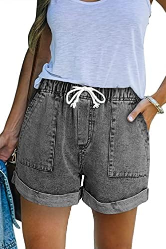 Shorts kinswt para mulheres casuais elásticos de verão de shorts confortáveis