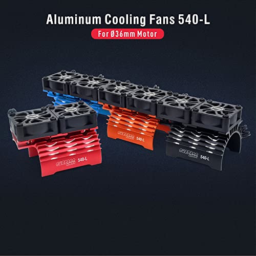 Superar hobby alumínio duplo ventilador de refrigeração rápida alta rpm para Ø36mm Motor sem escova de carro RC