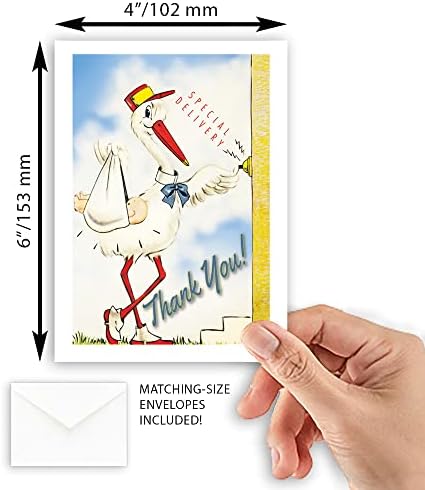 Wright Home & Gift Stork Stork Baby Shower Cards | Conjunto de 20 pacotes