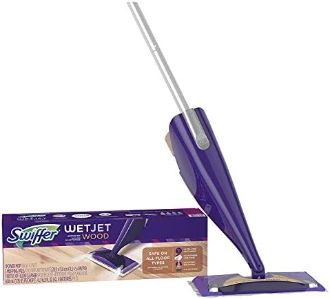 Swiffer WetJet Starter Kit, inclui: 1 MOP, 5 almofadas, 1 solução, baterias