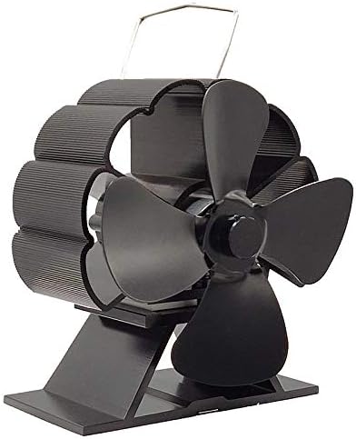 Lynlyn mini lareira preta 4 lâminas de fogão a calor do ventilador de fogão a lenha Eco Silnet Fan Home Casa Distribuição de calor