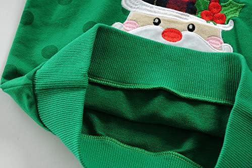 Ddsol Toddler Little Girl Girl Christmas Sweetshirt Kid Feio Papai Noel Camisa de rena de rena de natal