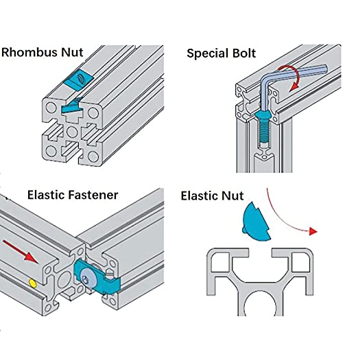 Mssoomm 2 pacote 1515 Comprimento do perfil de extrusão de alumínio 22,05 polegadas / 560mm preto, 15 x 15mm 15 séries T tipo T-slot t-slot European Standard Extrusions Perfis Linear Guide Lue para CNC