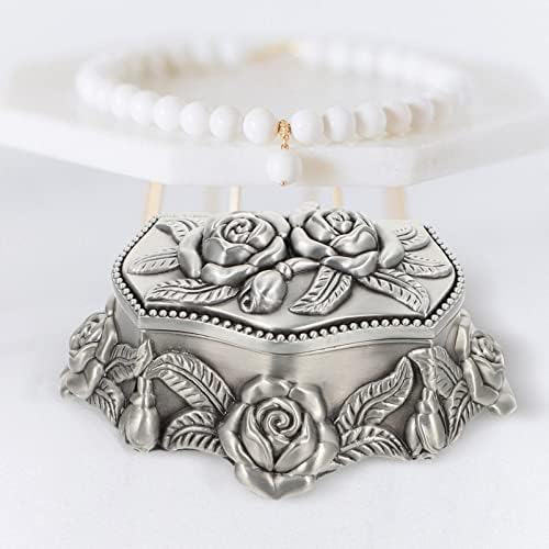 Alipis Jewelry Candy Jar Small Ring Ladies Decorativo Decorativo Vintage Caso Iniciar Caso Home Metal Visor de Armazenamento