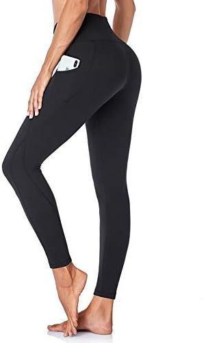 Gayhay High Caist Yoga Calças com bolsos para mulheres - Tommumy Control Workout Running Running 4 Way Capri Yoga Leggings