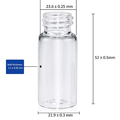 Frascos de amostra alwsci, 19 mm de diâmetro x 65 mm de altura, 3 frascos de borossilicato transparente, 12 ml de