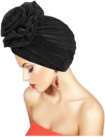 Mulheres Turbano Flower Caps Chemo Head envolta boné Capinho de turbante Turbano capa da cabeça Flor Knot Chapéu da Índia