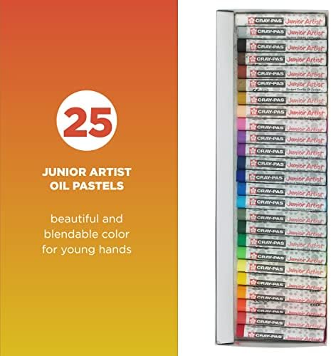 SAKURA CRAY -PAS Junior Artist Oil Pastel Set - Pastéis de óleo macio para crianças e artistas - 25 cores