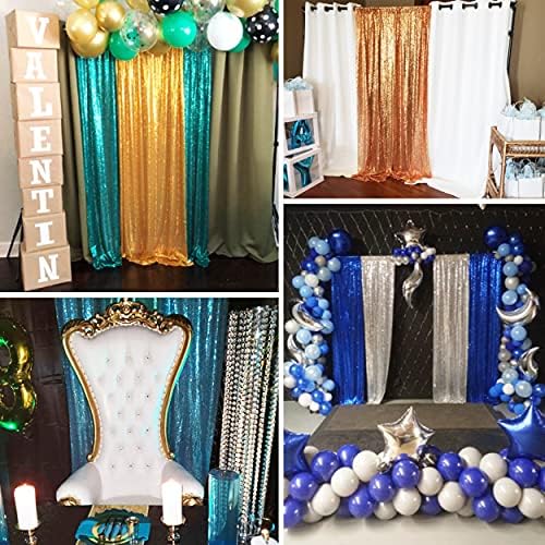 YVMEU Real -lantejouno azul real - cortinas 2 painéis 2,1x8ft glitter royal azul de cortina de lantejoulas para festas de festas aniversário de Natal brilho fotográfico