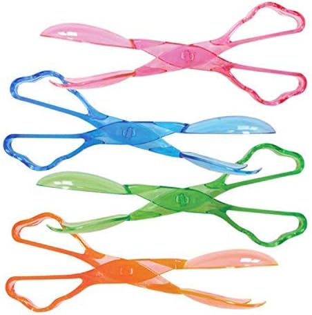 Tiger chef de 6 polegadas que serve pinças de gelo brilho de néon no escuro sob a Blacklight Colored Duty Divisão Plástico Disponível Set em Pink Blue Green Orange Conjunto de 4