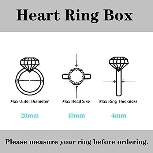 Caixa de anel de madeira de Sinmar para cerimônia de casamento, pequenas caixas de anel de noivado da proposta em