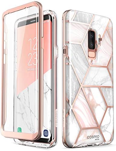 I-BLASON COSMO CASA BUMPER DE Corpo Full para o Galaxy S9 Plus 2018 Lançamento, Poliuretano Termoplástico, Shock-Absorvente, Marble