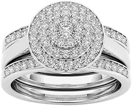Anéis incrustados de zircão de jóias de zircão, anel de anel de ouro, altos e toques baixos