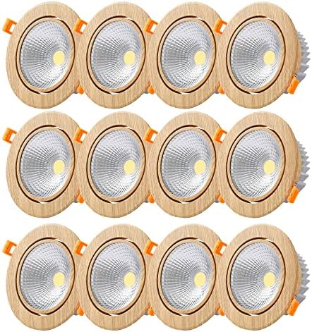 CCTUNG (12 pacote de 5w, 7w, 12w LED LED LUZES DE ILUSTIMENTO RESPONDIDADE LEITOS DE MADEIRA DE ALUMINA LED POLE