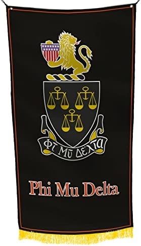 Phi Mu Delta Bandeira licenciada Banner 3x5 pés para casa, negócios, porão, garagem. Durável poliéster, ilhós de