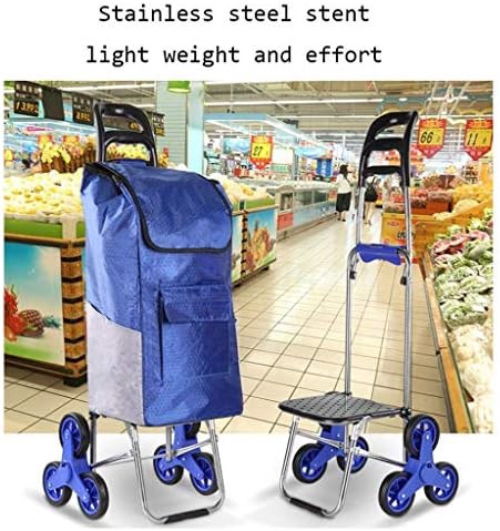 DMUNIZ COMPRAS SOBRAS STAVAIRS CARRO DE OXCLOTH CARRO DE CARRO PEQUENO TROLLEY PORTÁVEL HOME TROLLEY CARRT CURCION PULL/AZUL