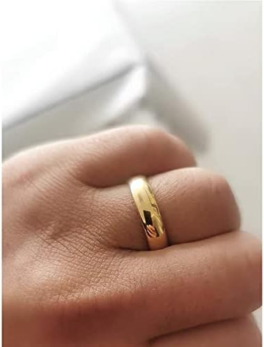 14k anéis de polegar para mulheres, anéis empilháveis ​​banhados a ouro 2mm/3mm/4mm/6mm Tungsten Fin Gold Gold Band Rings Simples Cased Wedding Rings para ele e ela