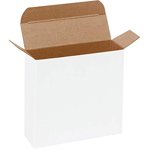Caixas dobráveis ​​de dobra reversa, 4 1/4 x 1 1/4 x 4 1/4 , branco, 500/caso