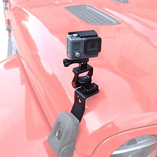 Sukemichi Camera Car Mount for GoPro, suporte da câmera de ação de alumínio de 360 ​​° de alumínio com 1/4 de fio para Jeep Wrangler JL JLU Gladiator JT, para a GoPro Hero 9 8 7 6 5 4 preto, Canon, etc.