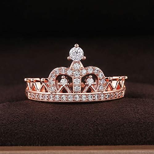 2023 Novo tamanho do anel de temperamento Tamanho da proposta 510 Lady Crown Rings elegantes de cobre Tamanho do anel