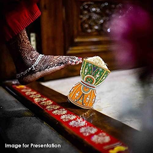 Vaani Vaani Linda decorativa Decorativa Mergulhada Moticolor Motivos Vaso de Defesa de Casa Bridal GRUH