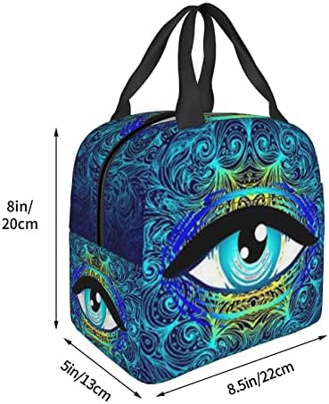 Olhos misteriosos lanchonetes isolados lanchonetes reutilizáveis ​​lanche mais refrigerados para homens, bolsa de almoço com bolso lateral para o trabalho de viagem escolar piquenique