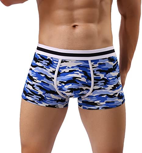 Roupa íntima masculina de tronco masculino Casual Casual Camuflagem Sólida calcinha calça de algodão calcinha confortável boxers masculinos