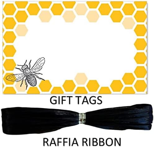 Sacos de presentes de abelha com papel de seda correspondente e tags de presente 6 conjuntos