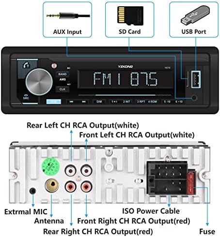 Receptor de rádio de carro Din único Bluetooth estéreo de carro Bluetooth com LCD Display AM/FM Radio Mp3 player USB SD