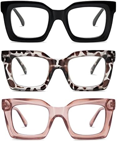 AMOMOMO Retro Spring Delf Leitores femininos, Blue Light Blocking Computer Square Reading Glasses For Mull Men AM6015E