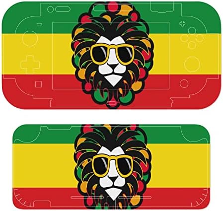 Óculos de leão Jamaica Rasta Switch Skin Skin Skin Skin Switter Protetor de capa de pele completa Cometor de capa slim compatível com Switch Lite