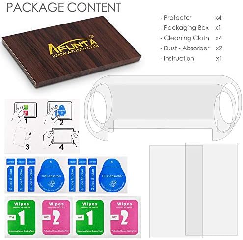 Protetores de tela Compatível Sony PlayStation Vita 1000 e tampas traseiras, vidro temperado de pacote Afunta 2 para tela frontal
