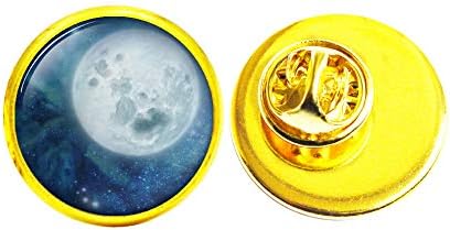 Broche de lua cheia Blue Moon Pin Espaço Galáxia Cinza Jóias Broche de Jóias para homens Presentes de arte para seu espacial