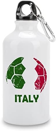 Italiano bandeira de futebol esportam garrafas de água de vácuo de alumínio isolado de vácuo reutilizável com tampas de caneca para