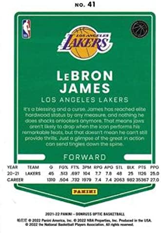 2021-22 Donruss Optic 41 LeBron James Los Angeles Lakers NBA Basketball Trading Card
