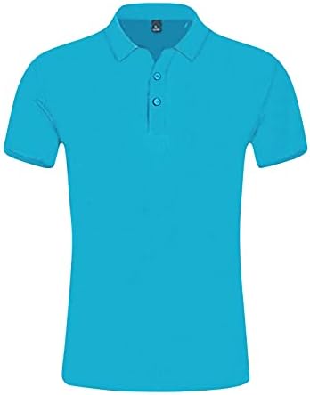 Camisas de pólo masculinas de manga curta casual slim fit button camisetas de golfe esticadas de verão de verão esportes de treino ao ar livre