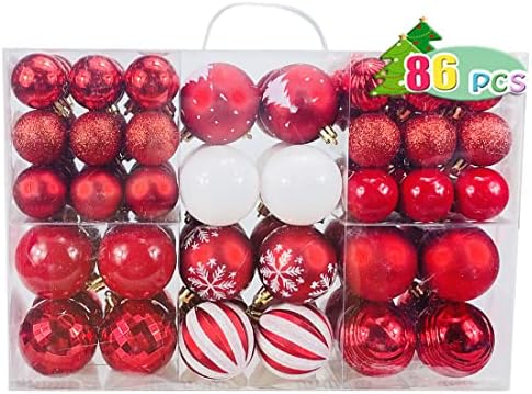 Augu 86 PCs Bolas de Natal Rose Ouro Rosa Ornamentos de Bola de Christmas Ball Conjunto de Decorações Suriadas para