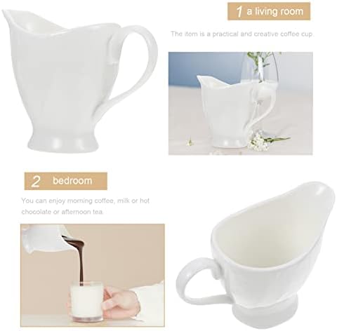 Utensílios de jantar de cerâmica Mini Creme de café Creamer Parquinho: Cerâmica Serviço de porcelana Porcelana Molho de molho de molho de molho de molho jarro Gravey Sperer Creamer Creamer Creaming Copo Branco de utensílios brancos Conjunto