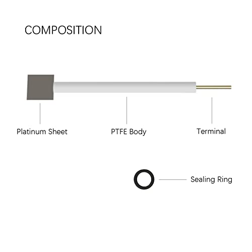 Eletrodo de platina de dez altos 10 mm x 30 mm x 0,5 mm, 99,99% de pureza PT eletrodo, análise eletrolítica eletroquímica PT