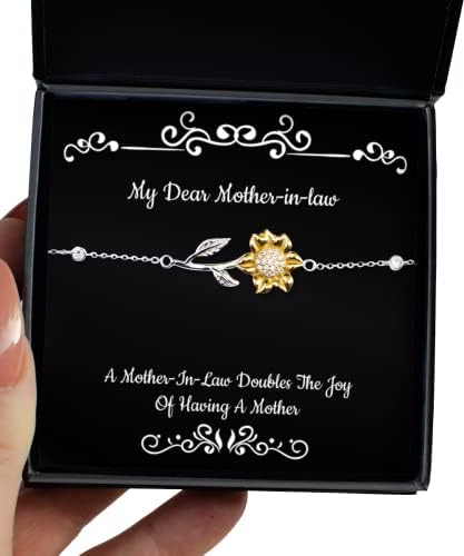 Presentes de sogra agradável, uma sogra dobra a alegria de ter uma mãe, pulseira de girassol de Natal para sogra