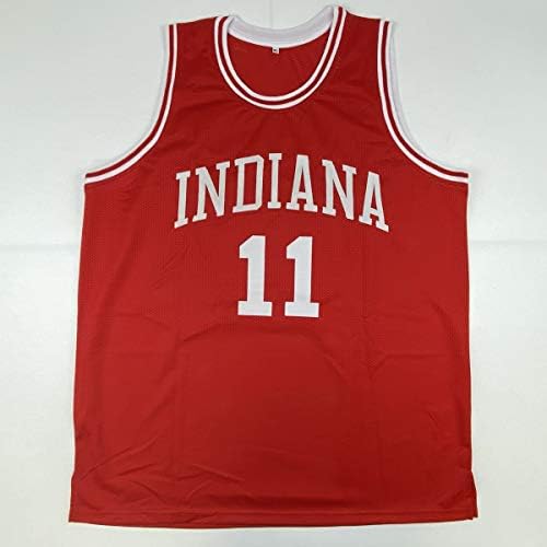 Autografado/assinado Isiah Thomas Indiana Red Basketball Jersey JSA COA