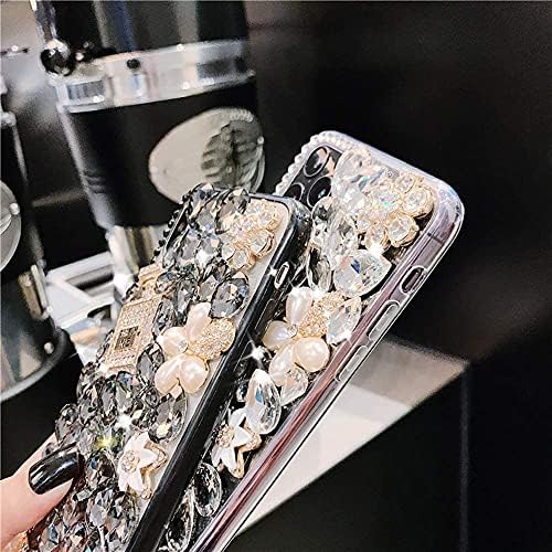 iPhone 12 /iPhone 12 Pro Bling Glitter Case, Luxury Bling Diamond Rhinestone Gemstone 3D PERFUME GRANHEIRA E FLOR GEM PLOME