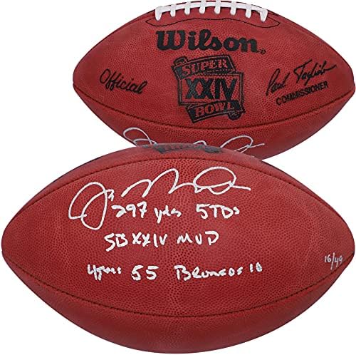 Joe Montana São Francisco 49ers autografou o Wilson Super Bowl XXIV Pro Football com várias inscrições - #16 de uma edição limitada de 49 - Footes de futebol autografado